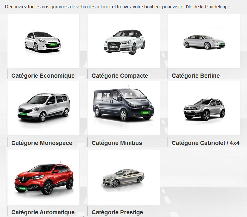 Europcar range of tourist and utility vehicles